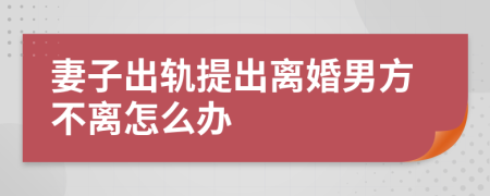 妻子出轨提出离婚男方不离怎么办