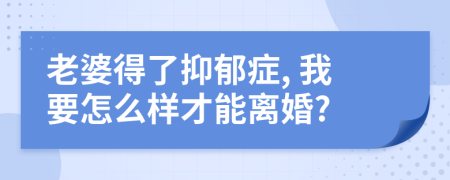 老婆得了抑郁症, 我要怎么样才能离婚?