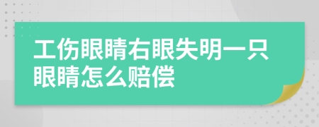 工伤眼睛右眼失明一只眼睛怎么赔偿