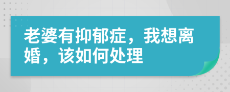 老婆有抑郁症，我想离婚，该如何处理