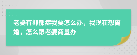老婆有抑郁症我要怎么办，我现在想离婚，怎么跟老婆商量办