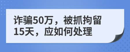 诈骗50万，被抓拘留15天，应如何处理