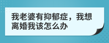 我老婆有抑郁症，我想离婚我该怎么办