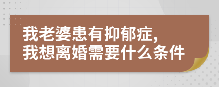 我老婆患有抑郁症, 我想离婚需要什么条件