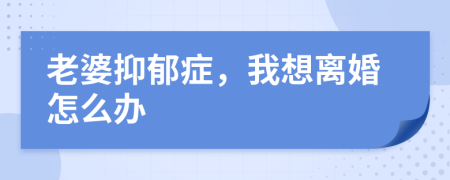 老婆抑郁症，我想离婚怎么办