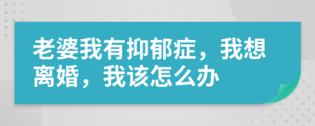 老婆我有抑郁症，我想离婚，我该怎么办