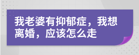 我老婆有抑郁症，我想离婚，应该怎么走