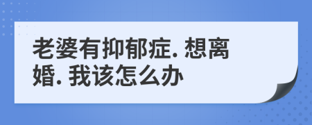 老婆有抑郁症. 想离婚. 我该怎么办