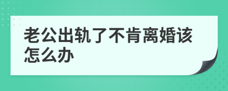 老公出轨了不肯离婚该怎么办