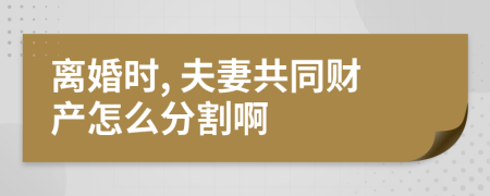 离婚时, 夫妻共同财产怎么分割啊