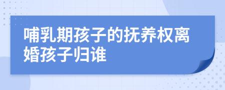 哺乳期孩子的抚养权离婚孩子归谁