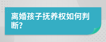 离婚孩子抚养权如何判断？