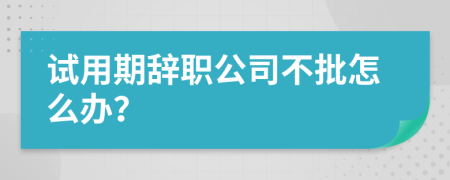 试用期辞职公司不批怎么办？