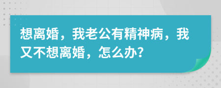 想离婚，我老公有精神病，我又不想离婚，怎么办？