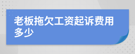 老板拖欠工资起诉费用多少