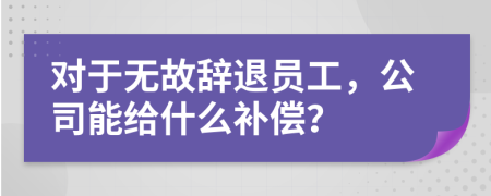 对于无故辞退员工，公司能给什么补偿？