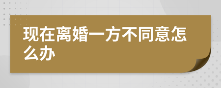现在离婚一方不同意怎么办