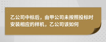 乙公司中标后，由甲公司未按照投标时安装相应的样机，乙公司该如何