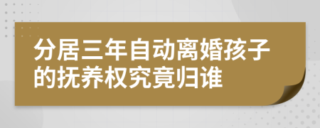 分居三年自动离婚孩子的抚养权究竟归谁
