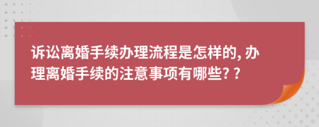 诉讼离婚手续办理流程是怎样的, 办理离婚手续的注意事项有哪些? ?