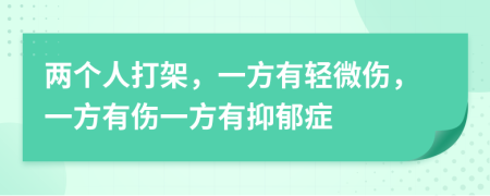 两个人打架，一方有轻微伤，一方有伤一方有抑郁症