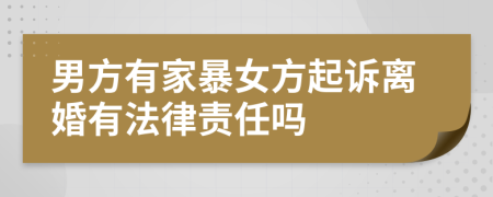 男方有家暴女方起诉离婚有法律责任吗
