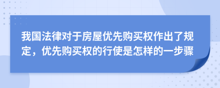 我国法律对于房屋优先购买权作出了规定，优先购买权的行使是怎样的一步骤