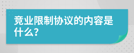 竞业限制协议的内容是什么？