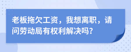 老板拖欠工资，我想离职，请问劳动局有权利解决吗？