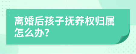 离婚后孩子抚养权归属怎么办？