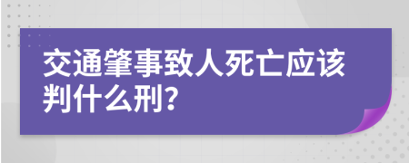 交通肇事致人死亡应该判什么刑？