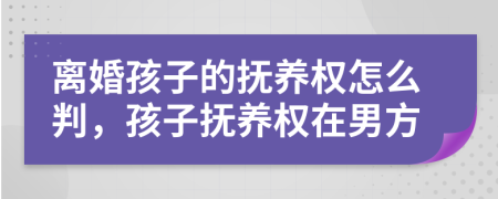 离婚孩子的抚养权怎么判，孩子抚养权在男方