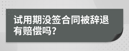 试用期没签合同被辞退有赔偿吗？