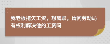 我老板拖欠工资，想离职，请问劳动局有权利解决他的工资吗