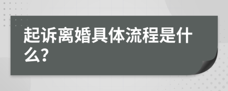 起诉离婚具体流程是什么？