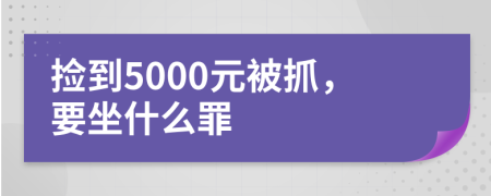 捡到5000元被抓，要坐什么罪