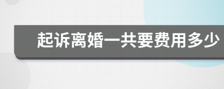 起诉离婚一共要费用多少