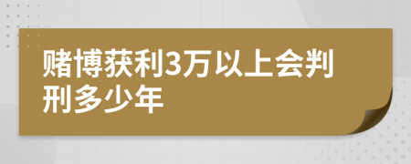 赌博获利3万以上会判刑多少年