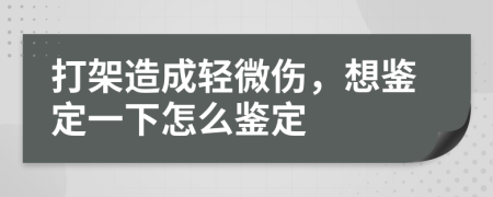 打架造成轻微伤，想鉴定一下怎么鉴定