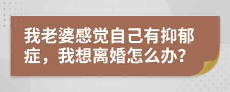我老婆感觉自己有抑郁症，我想离婚怎么办？