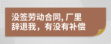 没签劳动合同, 厂里辞退我，有没有补偿