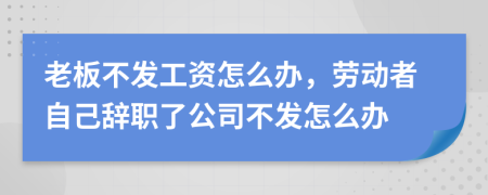 老板不发工资怎么办，劳动者自己辞职了公司不发怎么办