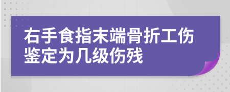 右手食指末端骨折工伤鉴定为几级伤残