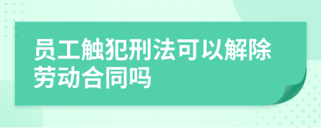 员工触犯刑法可以解除劳动合同吗