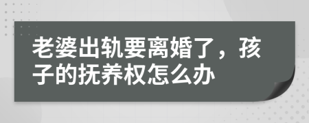 老婆出轨要离婚了，孩子的抚养权怎么办