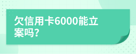 欠信用卡6000能立案吗？