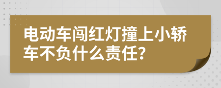 电动车闯红灯撞上小轿车不负什么责任？