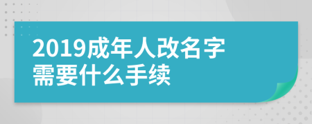 2019成年人改名字需要什么手续