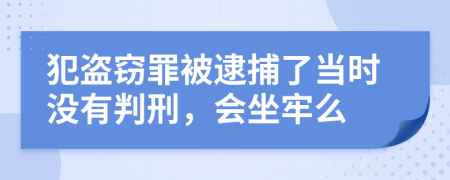 犯盗窃罪被逮捕了当时没有判刑，会坐牢么