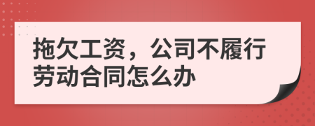 拖欠工资，公司不履行劳动合同怎么办